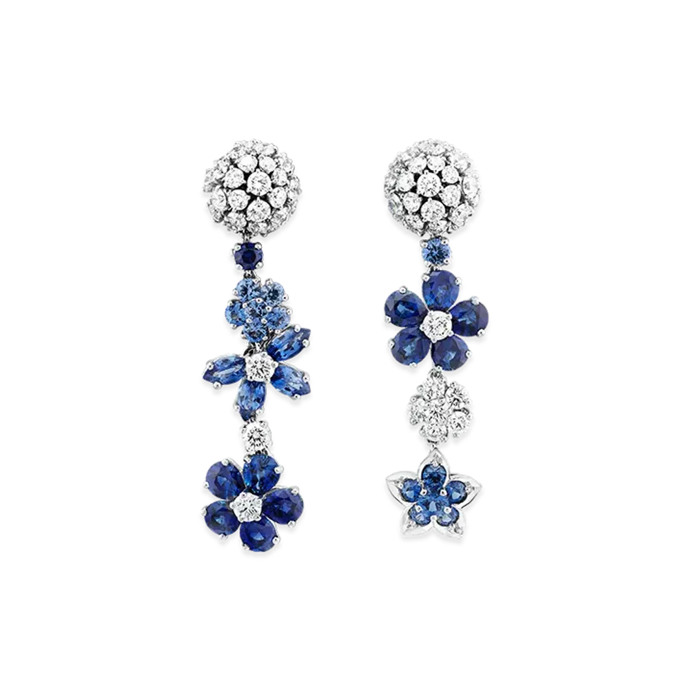 Van Cleef & Arpels Folie des Pres earrings "18K White gold/Sapphire/Diamond"