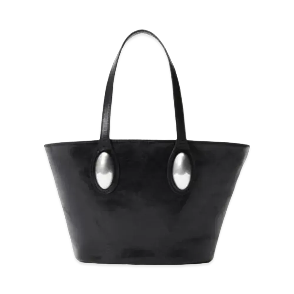 Alexander Wang Dome Crackle Patent Leather Small Tote "Black"