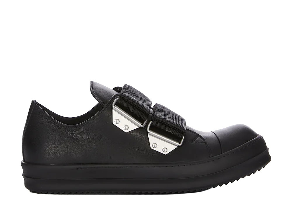 Rick Owens SS26 Strap Low Sneaks Full Grain Calf Leather "Black"