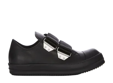 Rick Owens SS26 Strap Low Sneaks Full Grain Calf Leather "Black"
