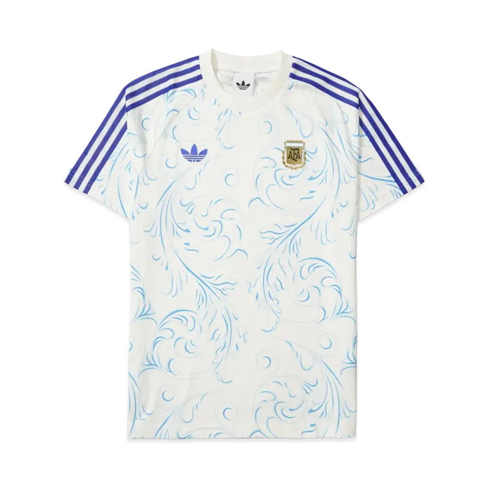 adidas Soccer Argentina Originals Allover Print Short Sleeve T-Shirt "Off-White"