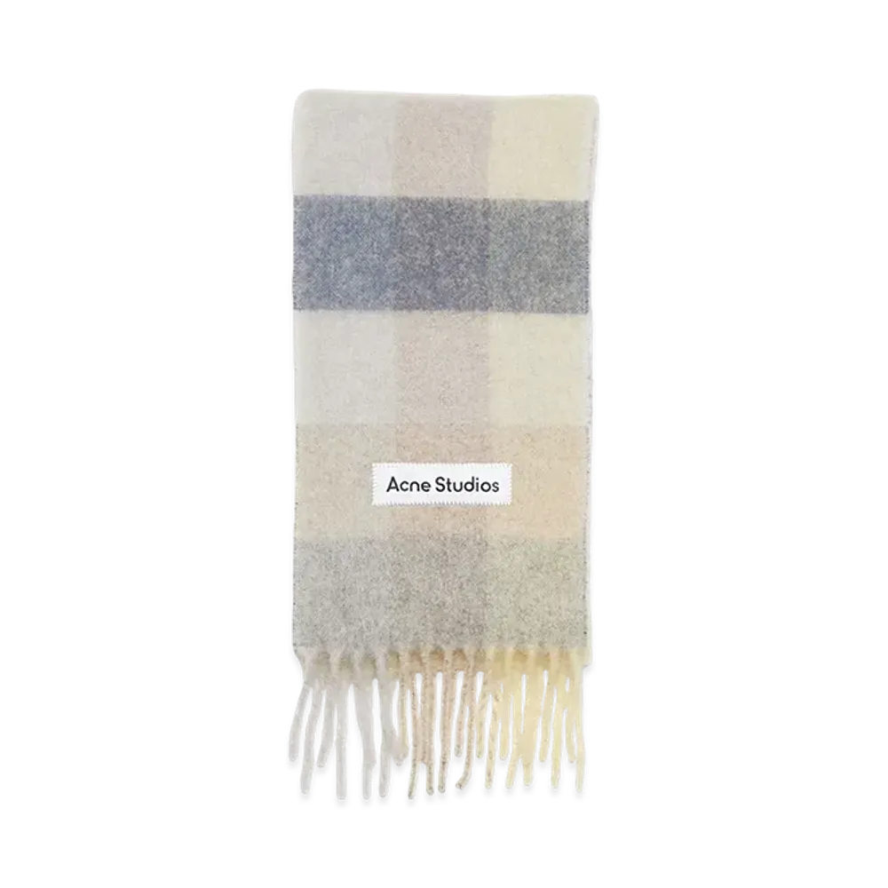 Acne Studios Mohair Check Scarf "Vanilla/Beige/Lavender"