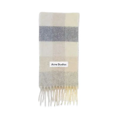 Acne Studios Mohair Check Scarf "Vanilla/Beige/Lavender"