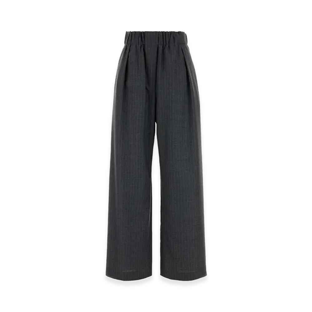 Jil Sander Women's Embroidered Wool Wide-Leg Pant "Stripped"