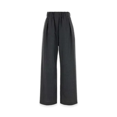 Jil Sander Women's Embroidered Wool Wide-Leg Pant "Stripped"