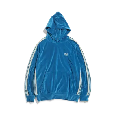Needles TRACK HOODY - C/PE VELOUR "Blue"