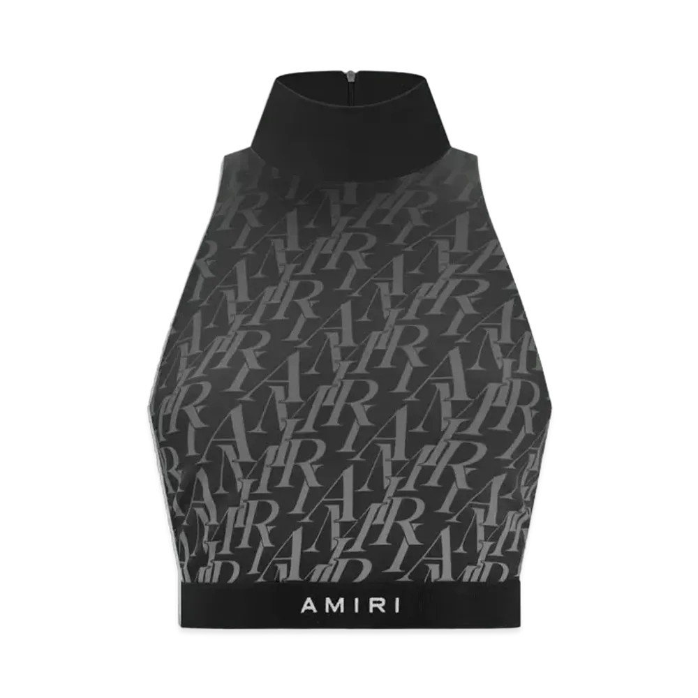 AMIRI Burnout Mock Neck Top "Black"