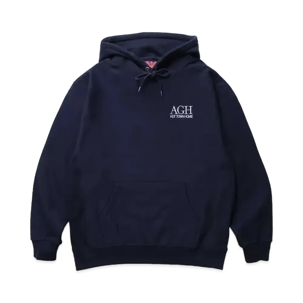 APHRODITEGANG AGH LOGO HEAVY WEIGHT HOODED SWEAT SHIRT "Navy"