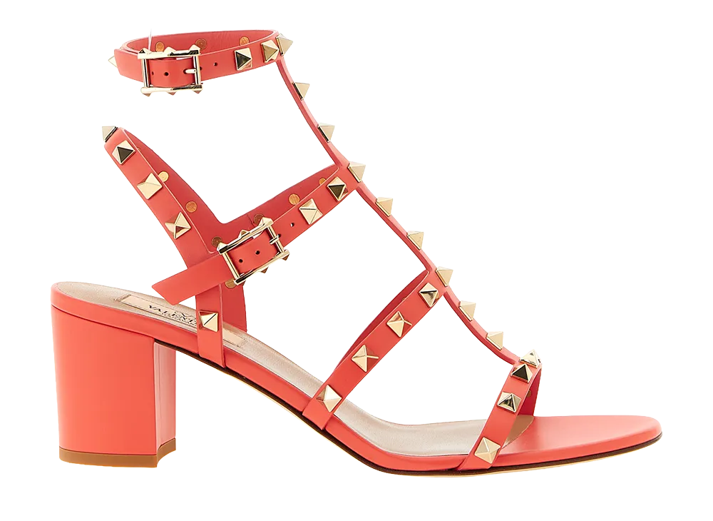 Valentino Garavani Women's rockstud Sandals "Orange"