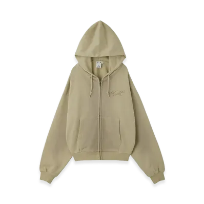 X-Girl Women's Spray Print Zip Up Hoodie "Beige"