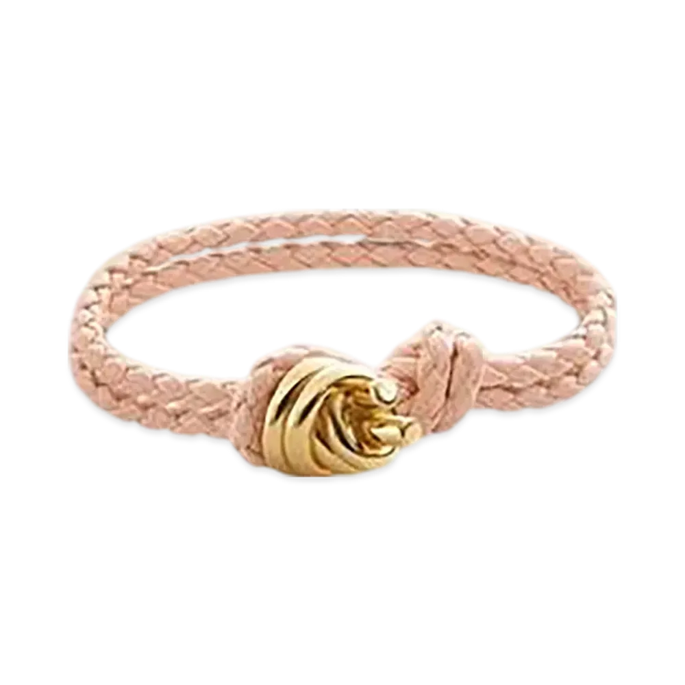 Bottega Veneta Knot Leather Bracelet "Cameo"