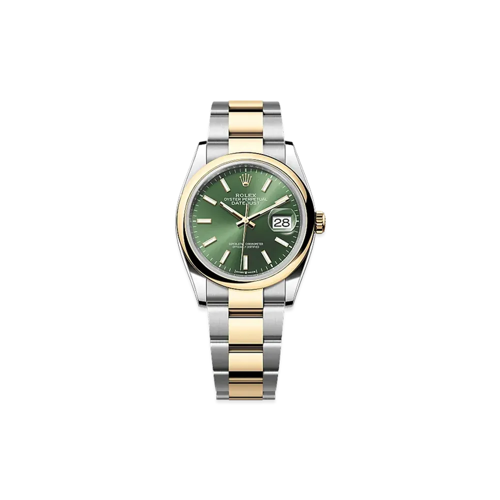 ROLEX Datejust 36 Oystersteel & Yellow Gold "Olive Green"