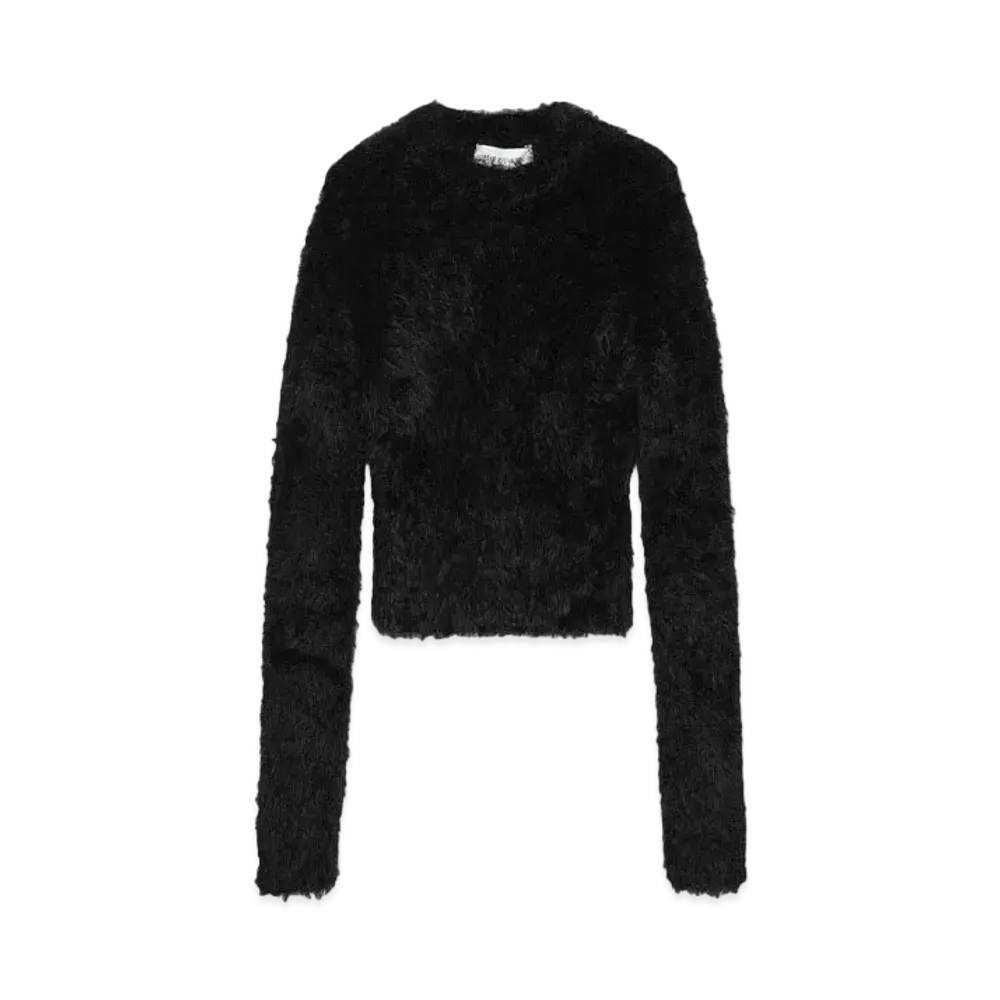 Marine serre WILD PUFFY KNIT FITTED SWEATER "BLACK"