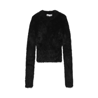 Marine serre WILD PUFFY KNIT FITTED SWEATER "BLACK"