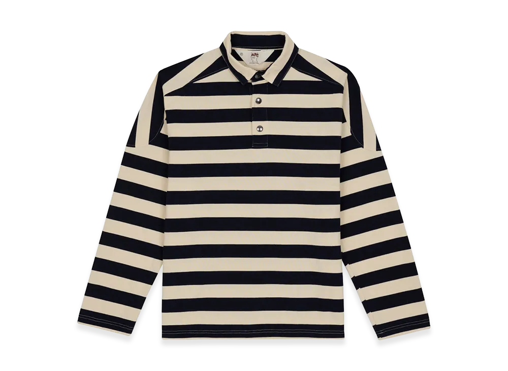 A.P.C. x Brain Dead Striped Pique Polo "Navy"