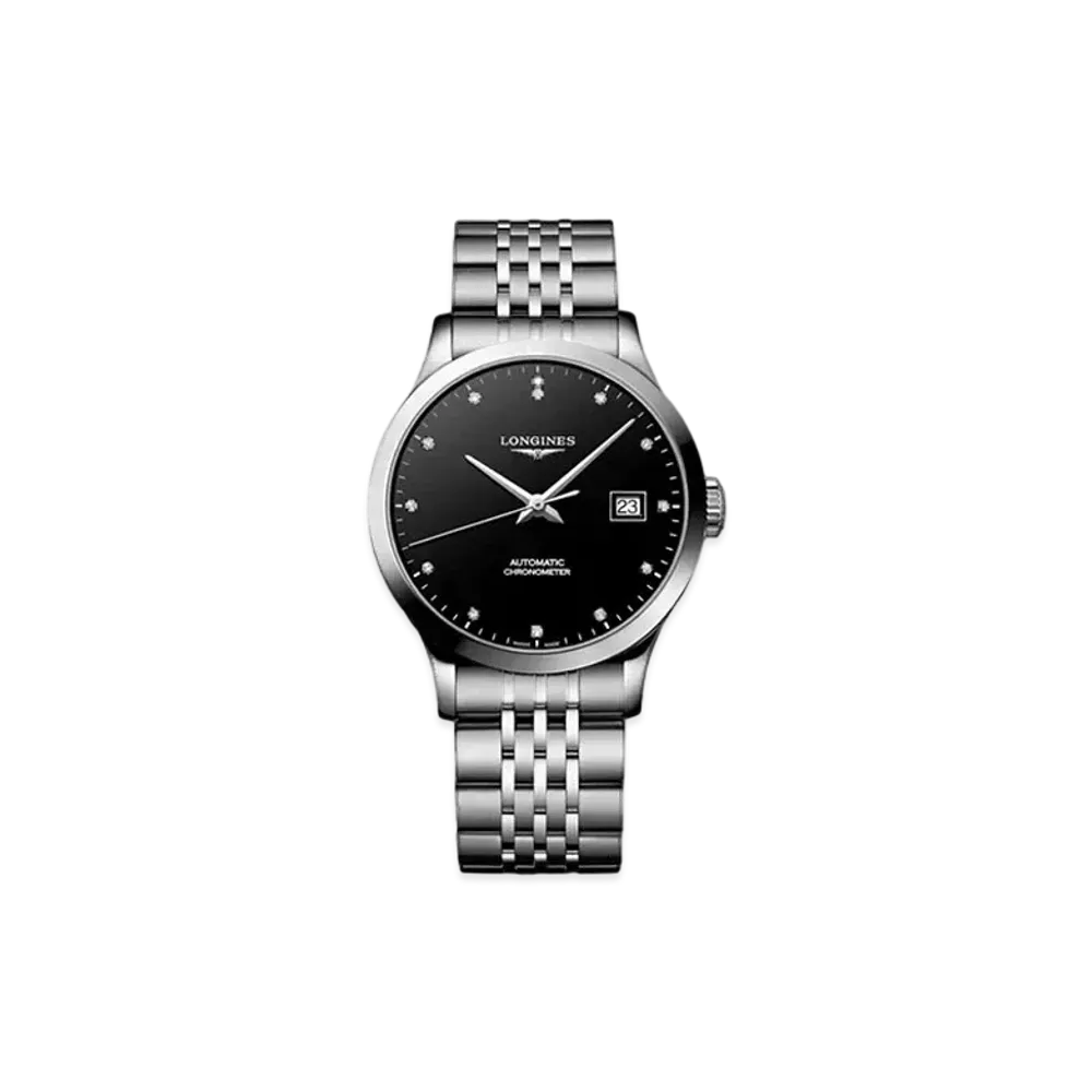 Longines Record Collection 38.50 mm "Stainless Steel/Black Lacquer Polish" L2.820.4.57.6