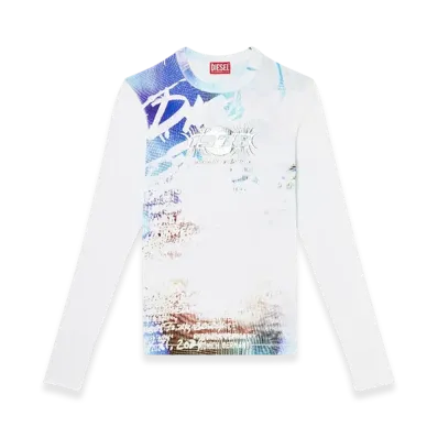 Diesel T-Ribber-LS-T3 Long-Sleeve T-Shirt With Graffiti Print "141A"