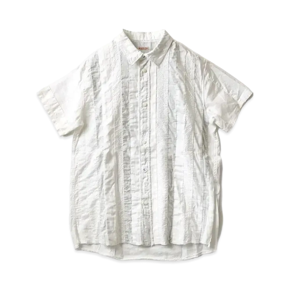 KAPITAL STRIPED KATHMANDS SHIRT "White"
