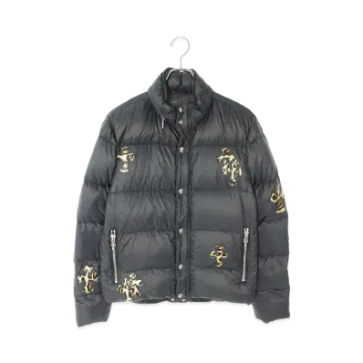 Chrome Hearts Stiff Leopard Cross Patch Nylon Down Jacket "Black"