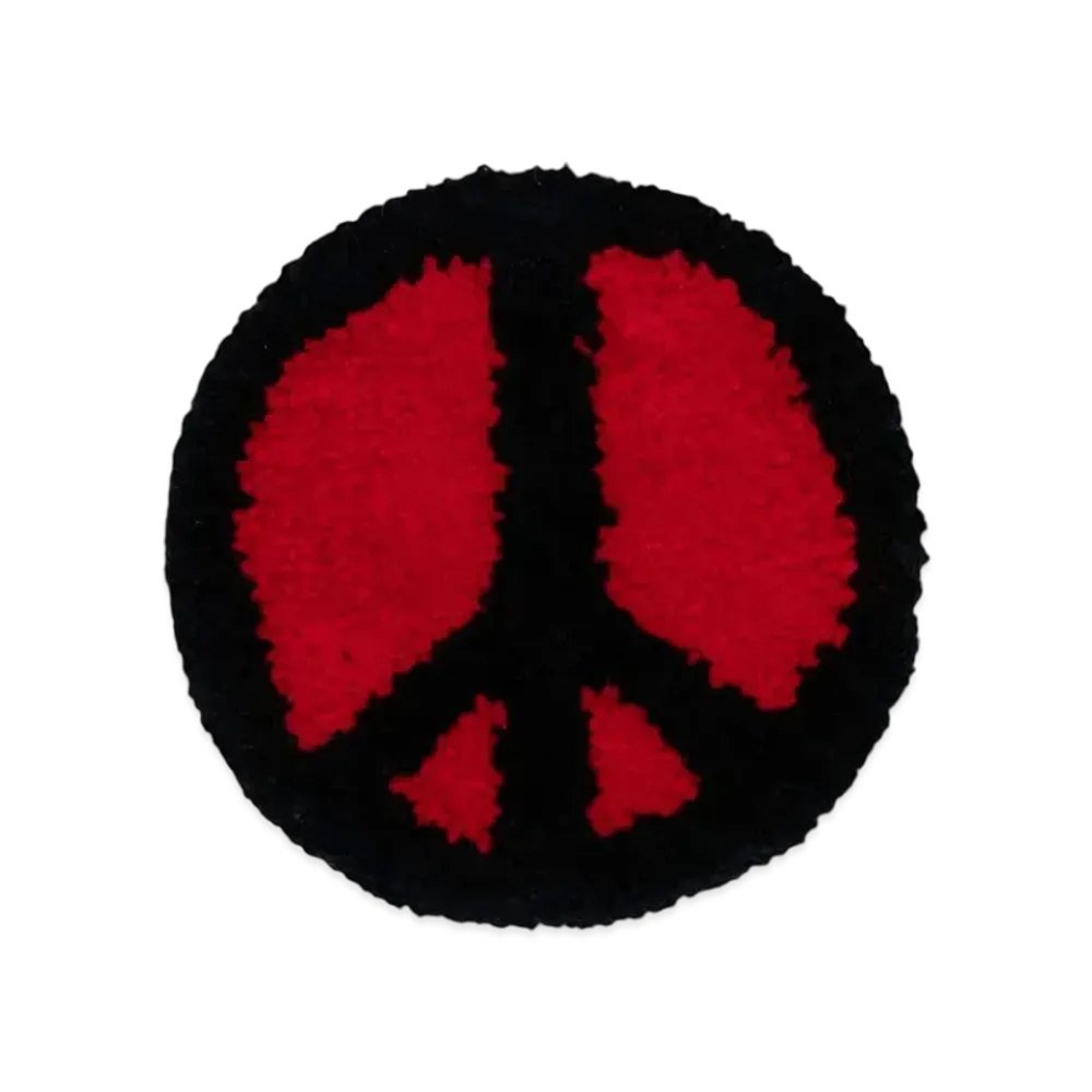 RISA Tufting Rug Peace Mark "REDxBLACK"