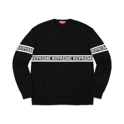 Supreme Logo Stripe Knit Top "Black"