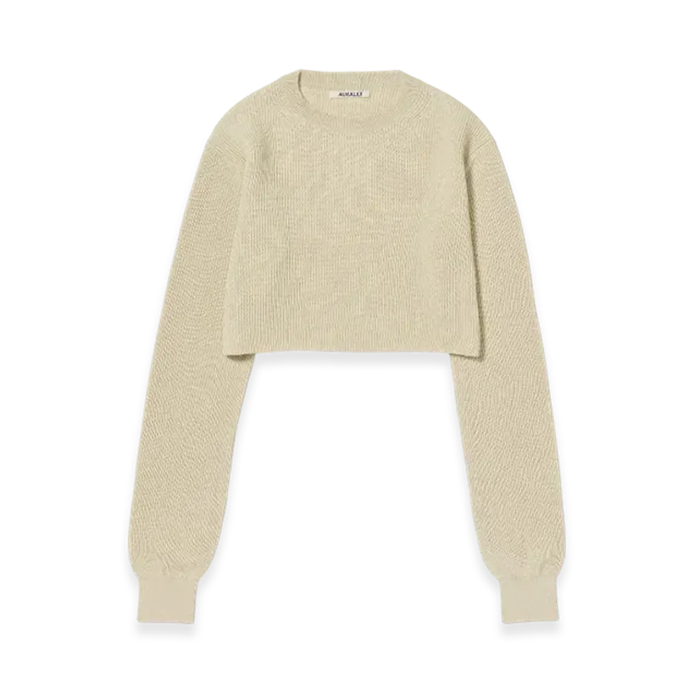 AURALEE Flat Yarn Rib Knit Short P/O "Ivory"