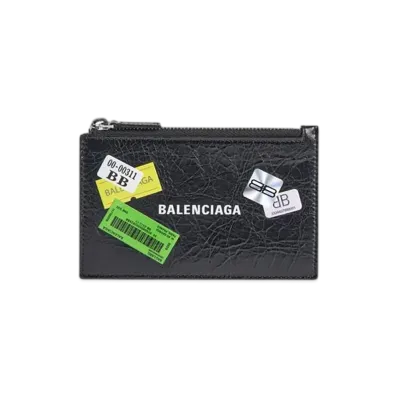 BALENCIAGA Cash Large Long Coin & Card Holder "Black/Multicolor"