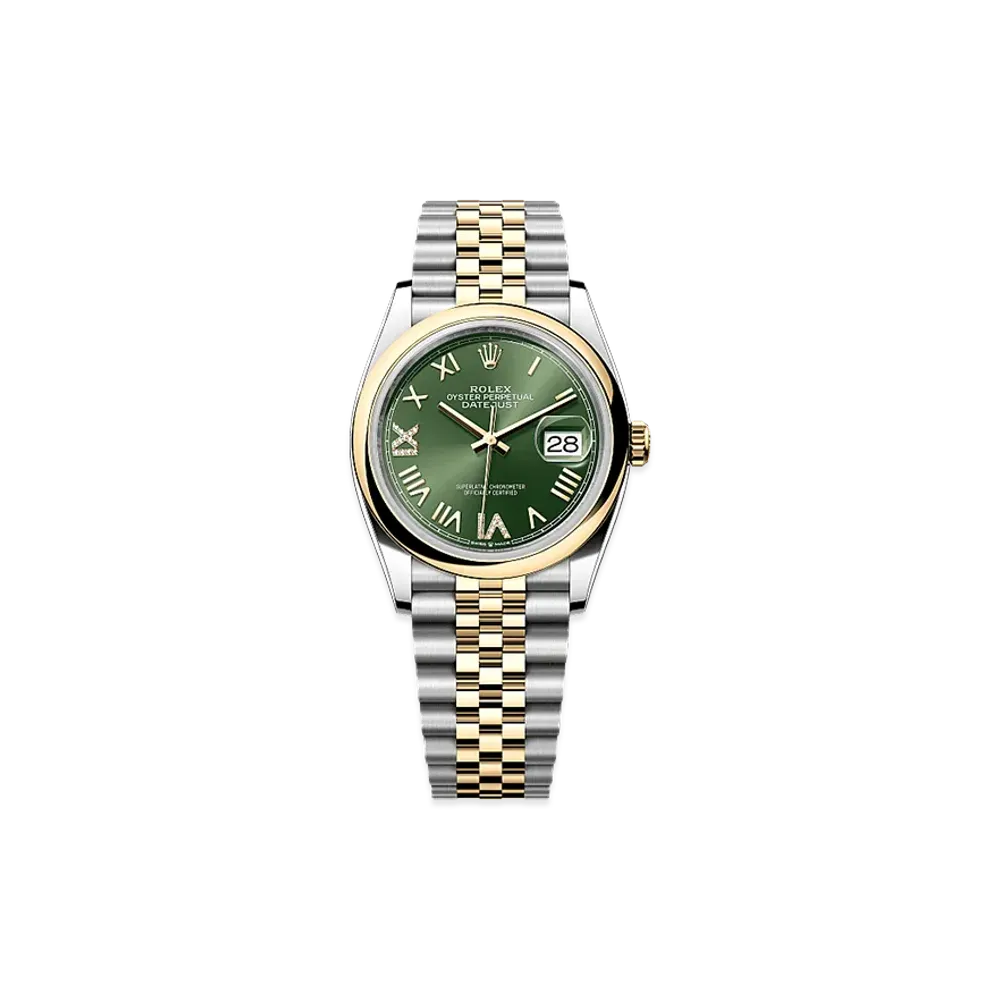 ROLEX Datejust 36 Oystersteel & Yellow Gold "Olive Green"