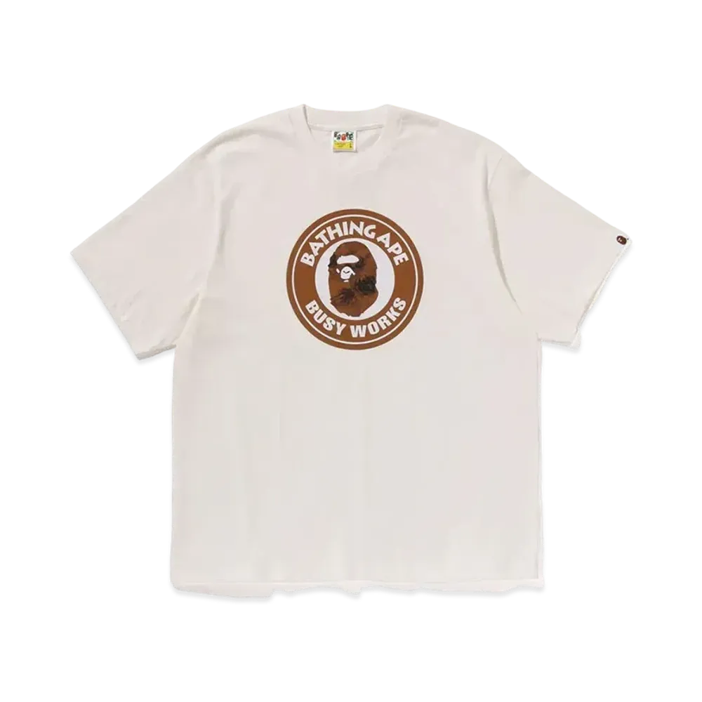 A BATHING APE Floral Solid Camo Busy Works Relaxed Fit Tee "Ivory"