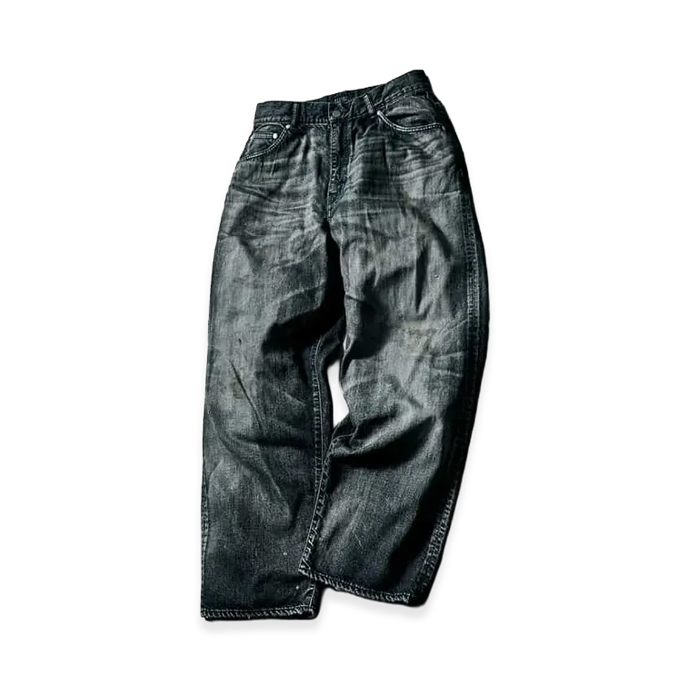ANCELLM x Barneys New York Damaged Wide Denim Pants "Blue"