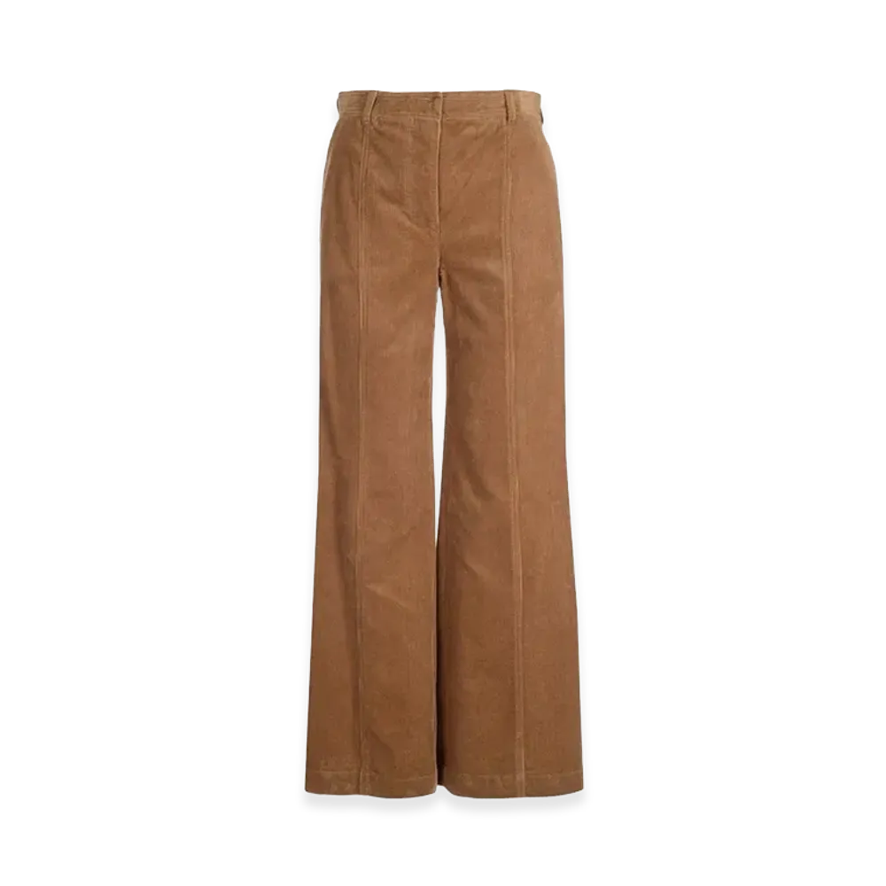 Burberry Blakely High-Rise Wide-Leg Flared Corduroy "Brown"