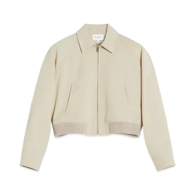 Maison Kitsune Cropped Utility Jacket "Dune"