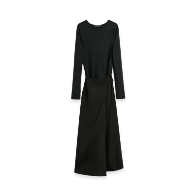 OUR LEGACY Women's Twisted Dress "Ashen Black Warmth Viscose"
