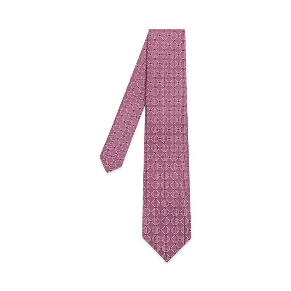 Paul Smith Heart Point Check Tie "Coral"