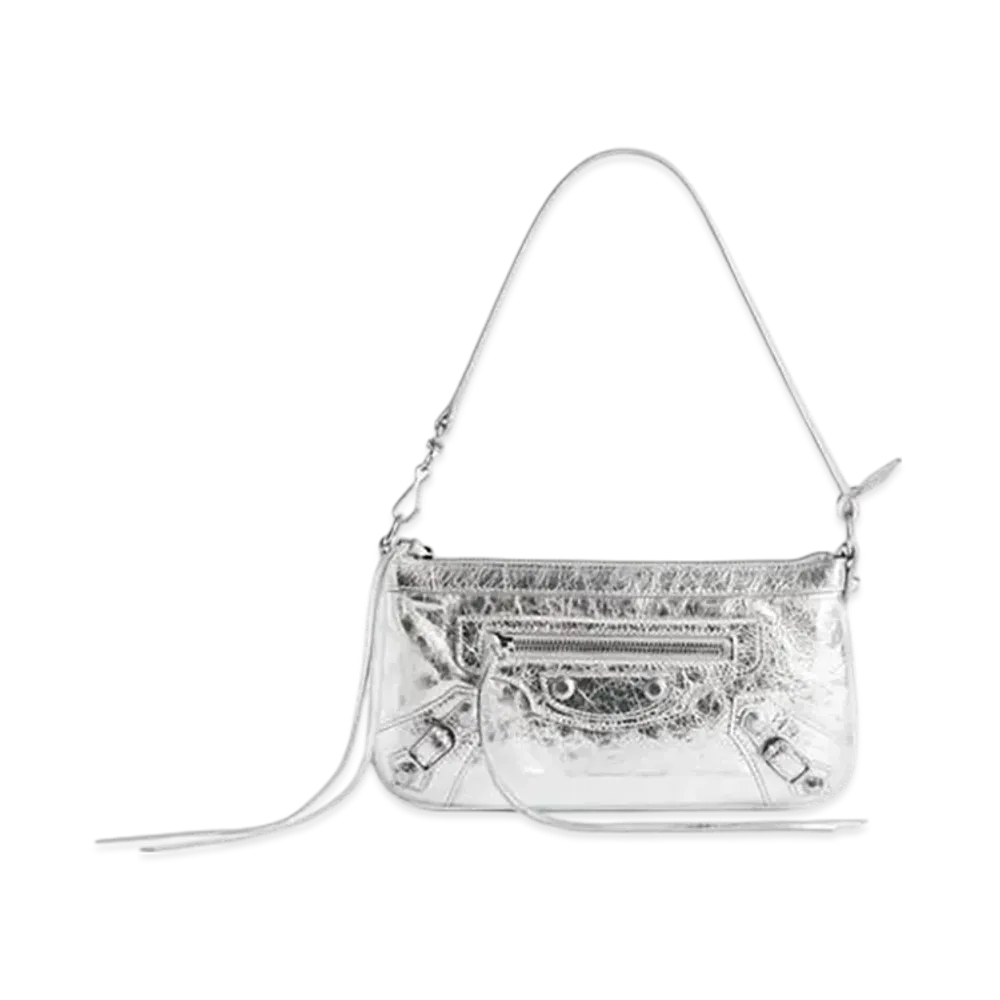 BALENCIAGA Le City Pouch with Strap "Silver"