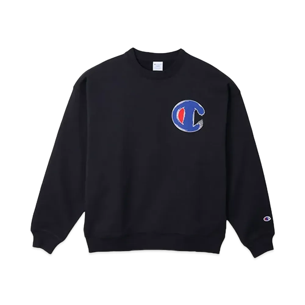 Champion x Sneakerwolf Crewneck Sweatshirt "BlackxRed"