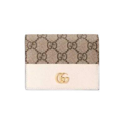 GUCCI GG Marmont Card Case Wallet "White"