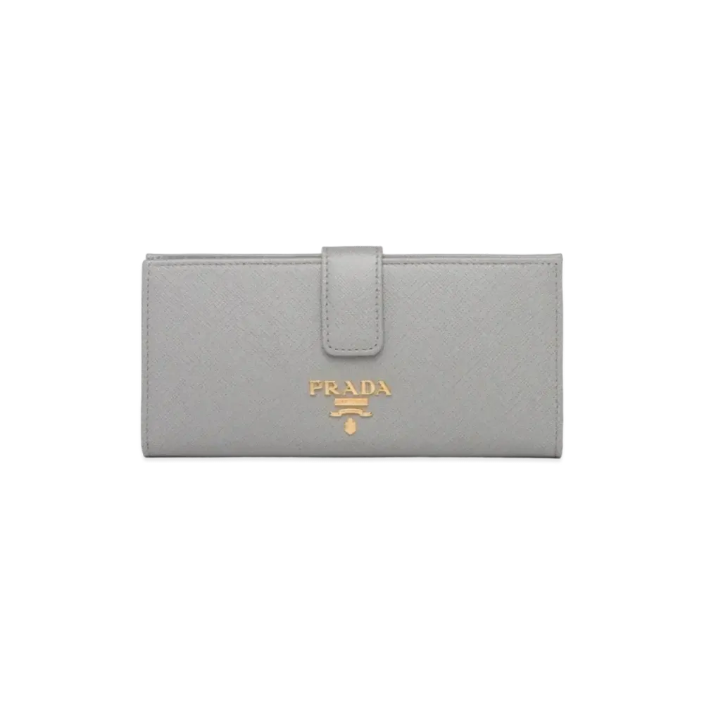 PRADA Large Saffiano Leather Wallet "Cloud/Astral"