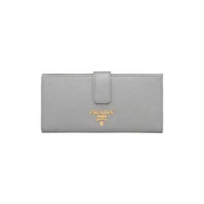 PRADA Large Saffiano Leather Wallet "Cloud/Astral"