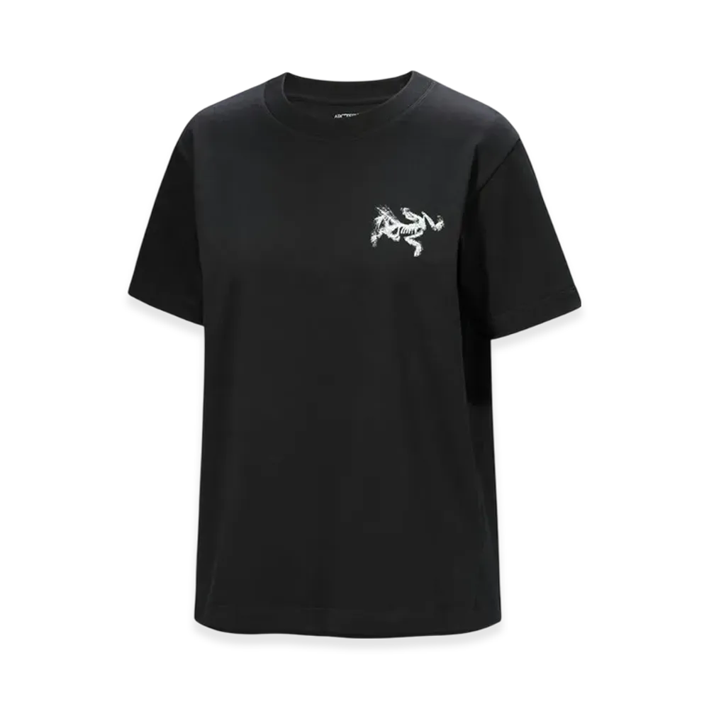 ARC'TERYX Women's Kragg Cotton Bird Tile Crew SS "Black/Arctic Silk" X000009499