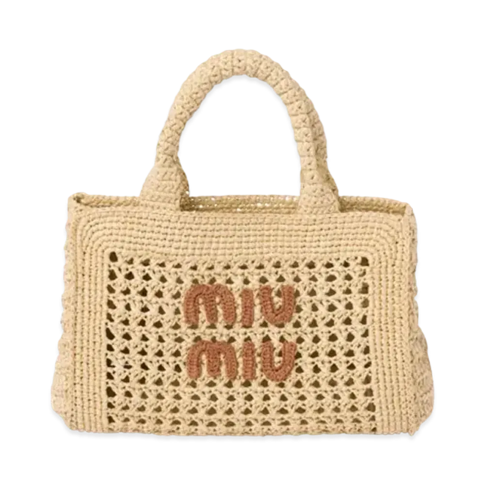 MIUMIU Crochet Handbag "Beige/Cognac"