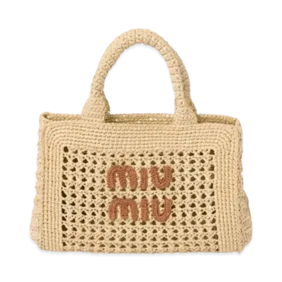 MIUMIU Crochet Handbag "Beige/Cognac"