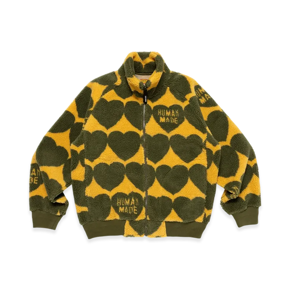 HUMAN MADE Heart Fleece Jacket "Olivedrab"