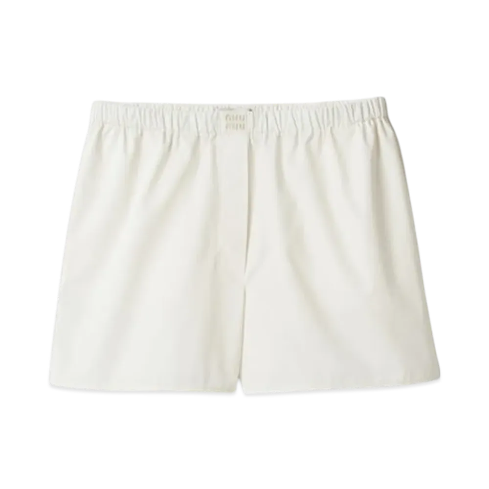 MIU MIU Women's Poplin Boxers "Ivory"