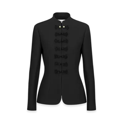 Dior Women's Brandenburg Fitted Jacket Wool Silk "Black"