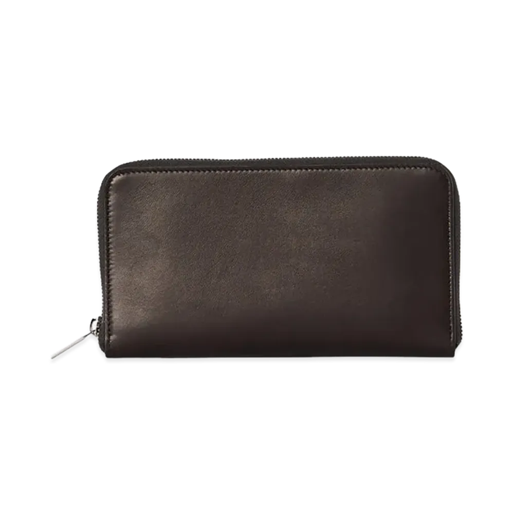 The Row Women's Leather Large Zip Wallet "Dark Brown"