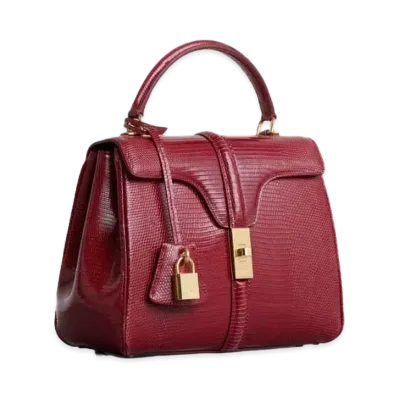 CELINE Small 16 Bag in Lizard "Light Burgundy"