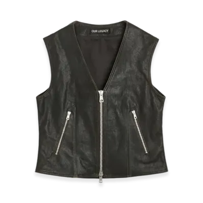 OUR LEGACY Women's Ripley Vest "Worn Brown Lambskin"