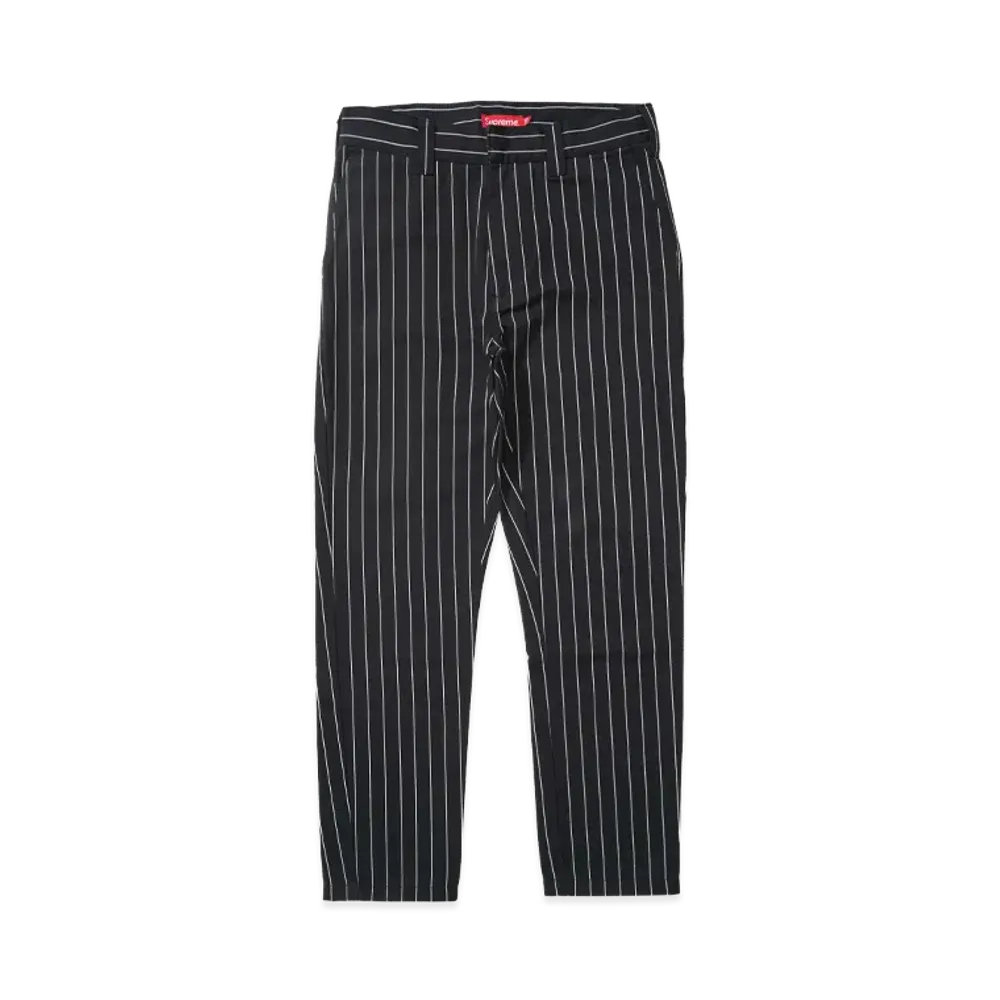 シュプリーム ワーク パンツ "ブラック ストライプ"