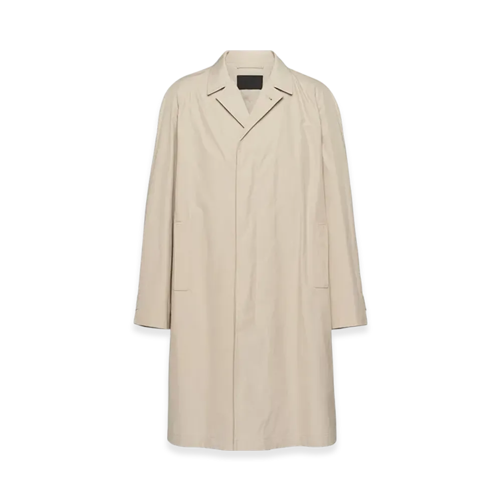 PRADA Cotton Blend Overcoat "Limestone"